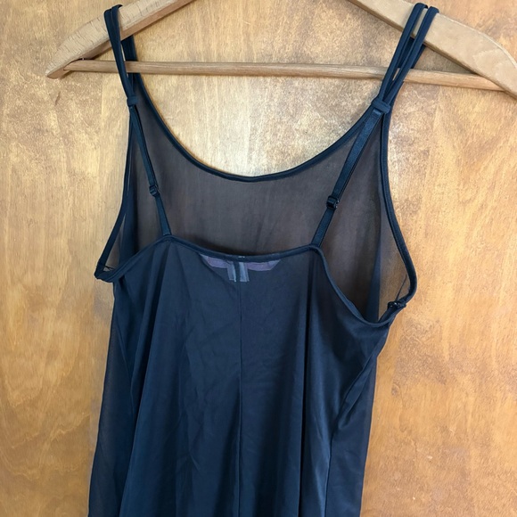 VINTAGE Victoria's Secret Black Sheer Mesh Slip Dress Cami Y2K Lace Trim Goth - Picture 7 of 13